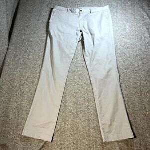 Bonobos Pants Mens 40*x34 Gray Tailored Chinos Preppy Flat Front Canvas